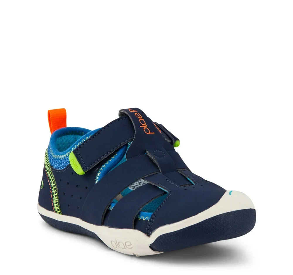 Plae Sam 2.0 Athletic Sandals Boys US 9 EU 25 Navy Breathable Flexible Shoes